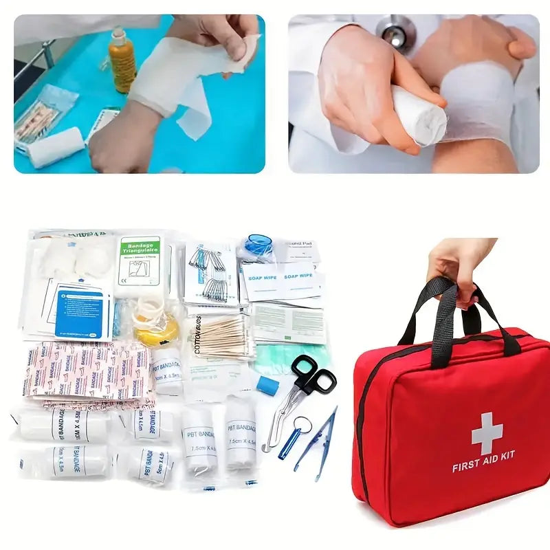 160-Piece Set: Portable Multi-Purpose First Aid Kit - Essential Emergency Supplies Outlet Amazon