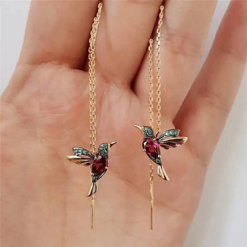 Long Hummingbird Animal Earrings Sale For Nice