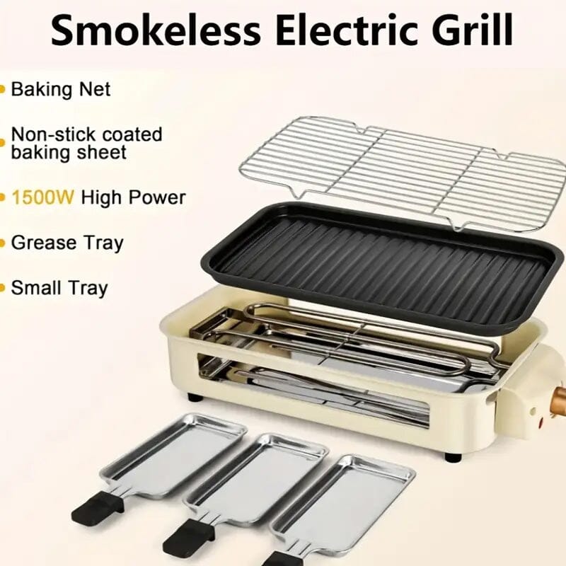 1500W Smokeless Electric Indoor Grill with Removable Non-Stick Plate Visa Payment Cheap Pice