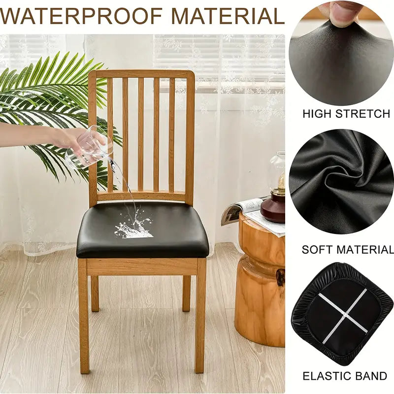 4-Pieces: Waterproof Removable Upholstered Leather Dining Chair Slipcovers Outlet Lowest Pice