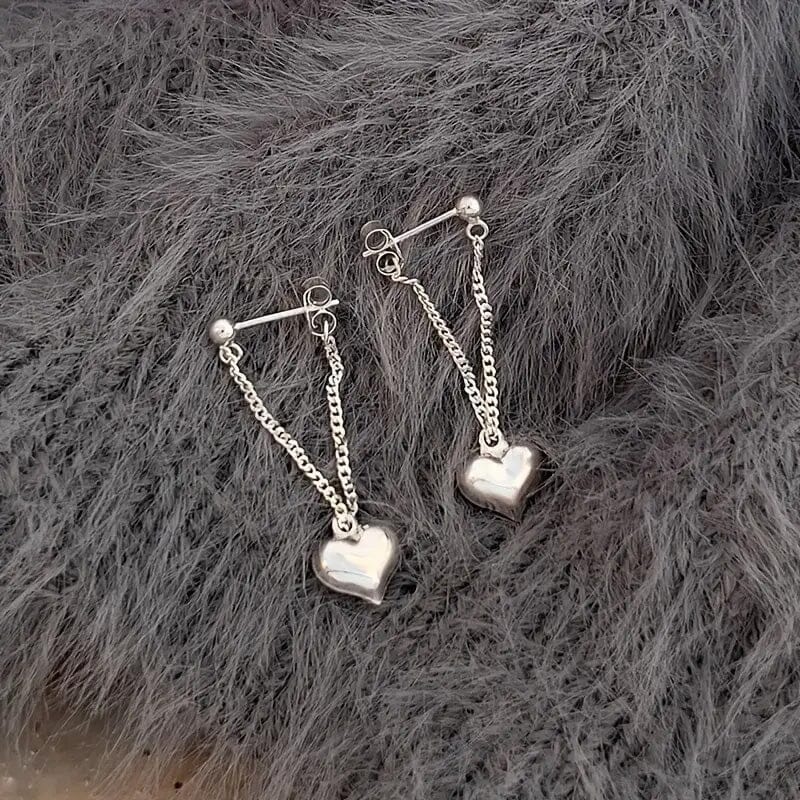 Heart-Shaped Dangle Earrings Discount Cheap