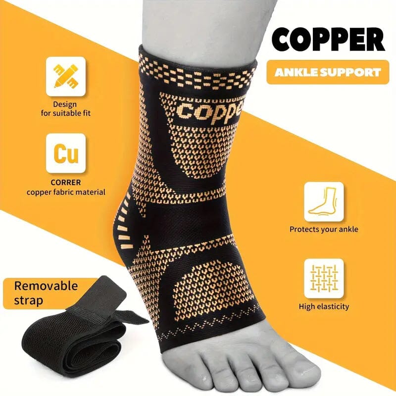 2-Pieces: Copper Adjustable Compression Ankle Guards Sale Big Discount