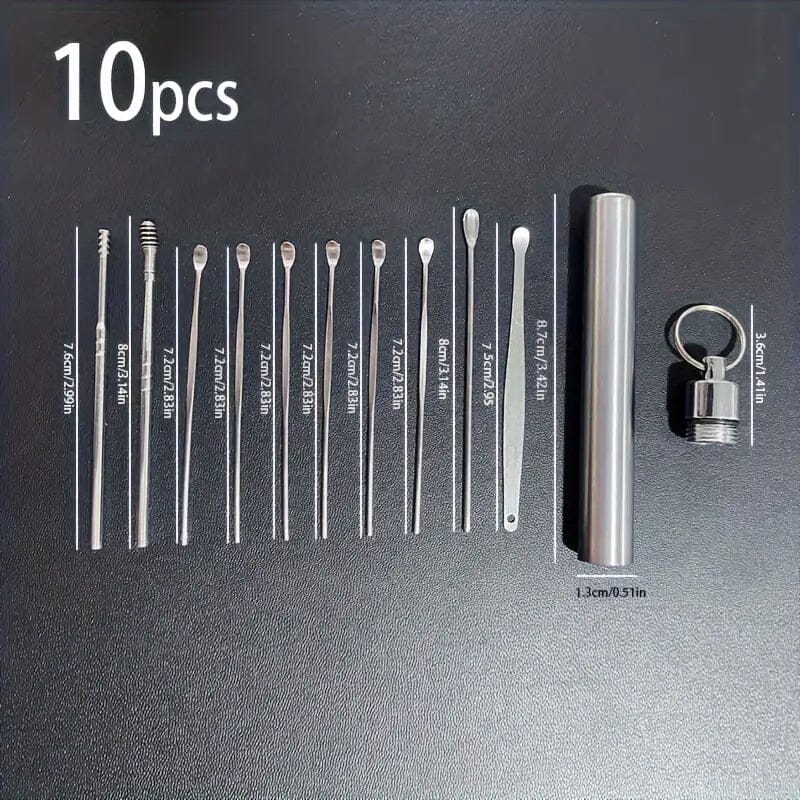 10-Pieces: Stainless Steel Ear Wax Removal Tool Set Fast Delivery Cheap Online