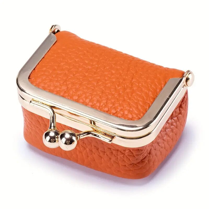 Genuine Leather Vintage-Inspired Coin Purse with Kiss Lock 2025 Sale Online