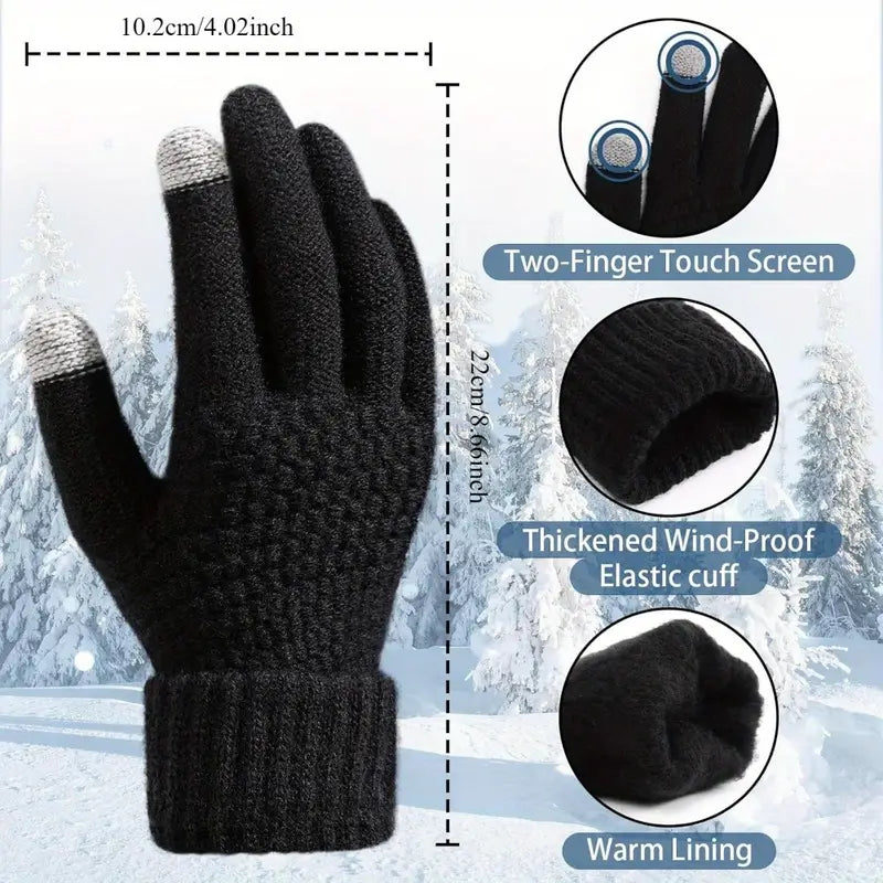 Soft Touchscreen Winter Gloves Elastic Cuff Knit for Cold Weather Sale Top Quality