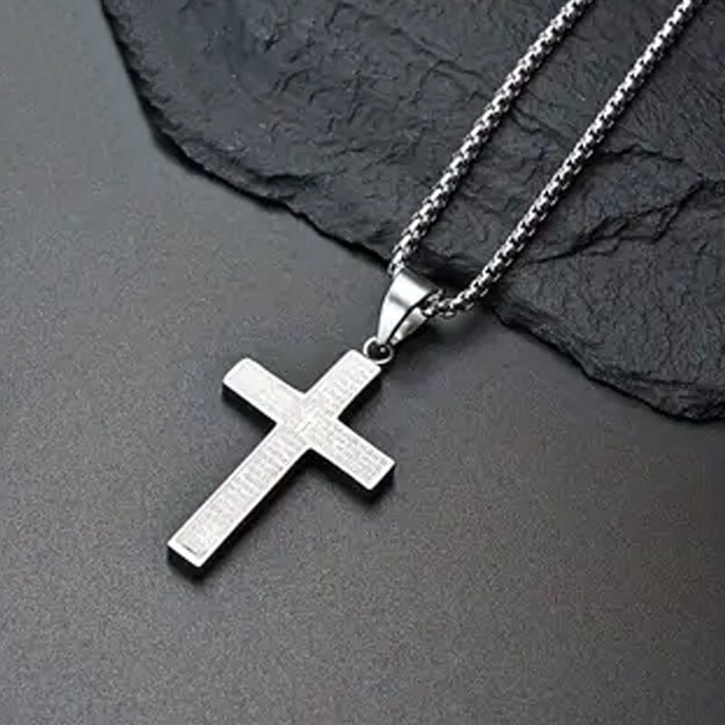 Titanium Steel Cross Prayer Pendant Necklace Free Shipping Best Pices