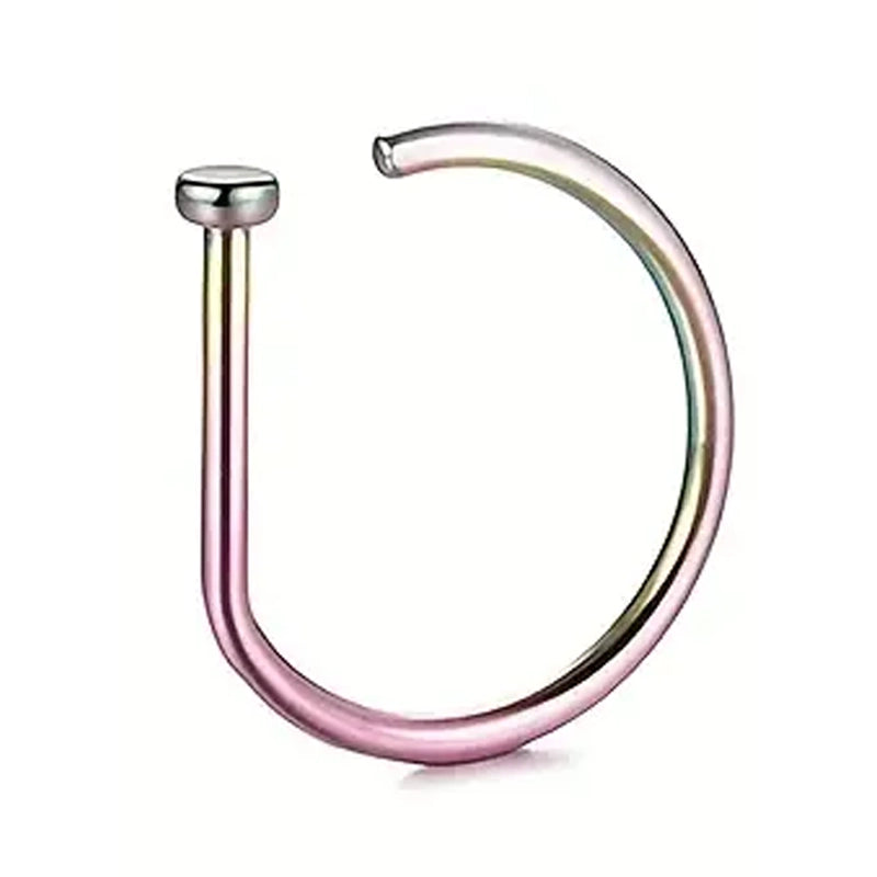 Elegant Punk-Style Stainless Steel Nose Rings - Clip-On Non-Piercing Design For Cheap Sale Online