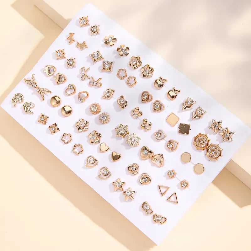 36-Pairs: Women's Fashion Earrings Set - Assorted Heart, Flower, Geometric & More Outlet 2025 New