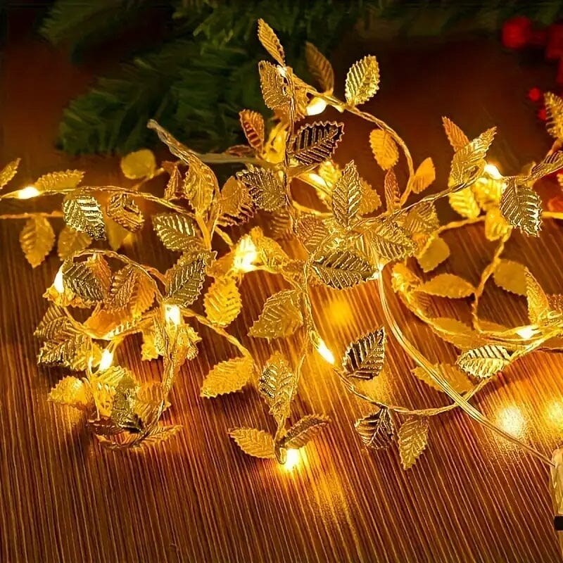 20 LED Golden Leaf Fairy Lights Sale Recommend