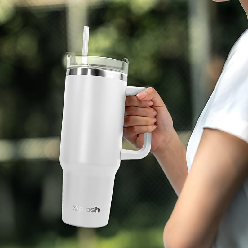 40 Oz Insulated Coffee Tumbler with Handle and Straw Cheap Sale Geniue Stockist