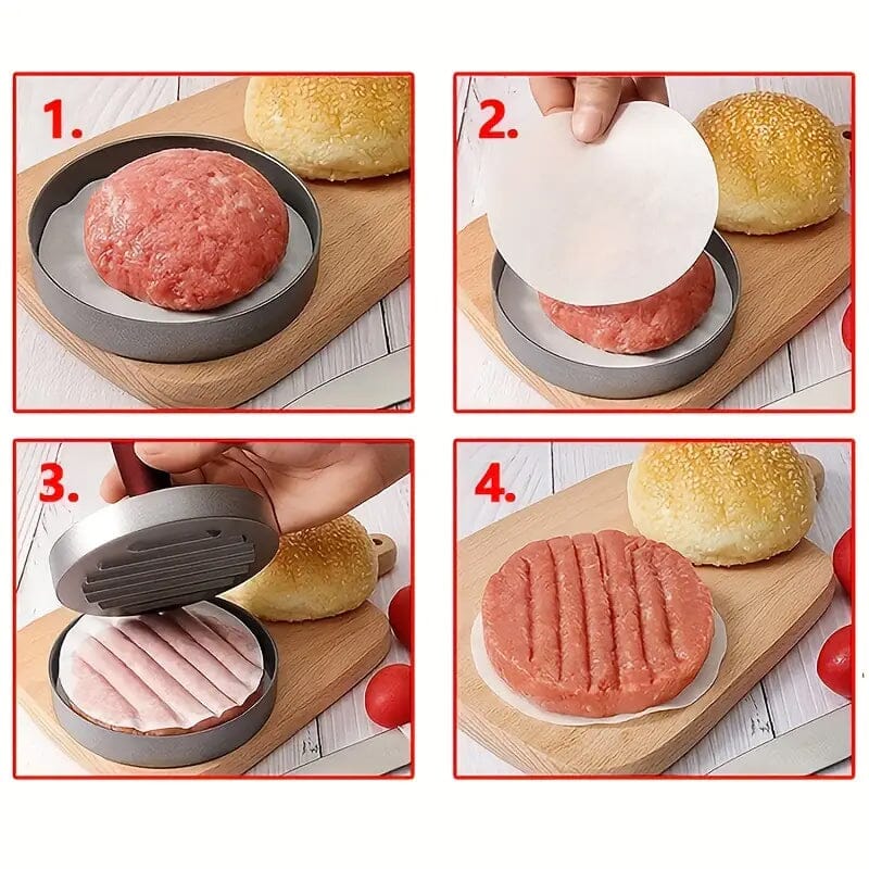 Stainless Steel Hamburger Patty Press with Wooden Handle Sale 2025