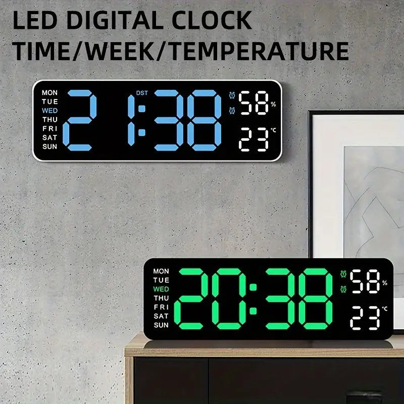 Luminous Large Screen LED Alarm Clock - Displays Week, Temperature, Humidity, and Timer Huge Surprise For Sale