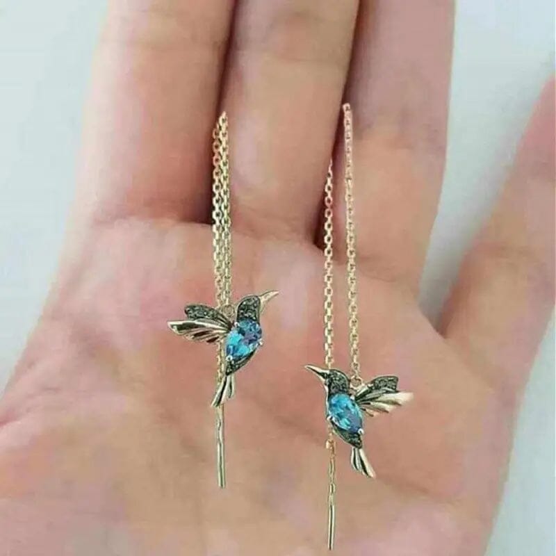 Long Hummingbird Animal Earrings Sale For Nice