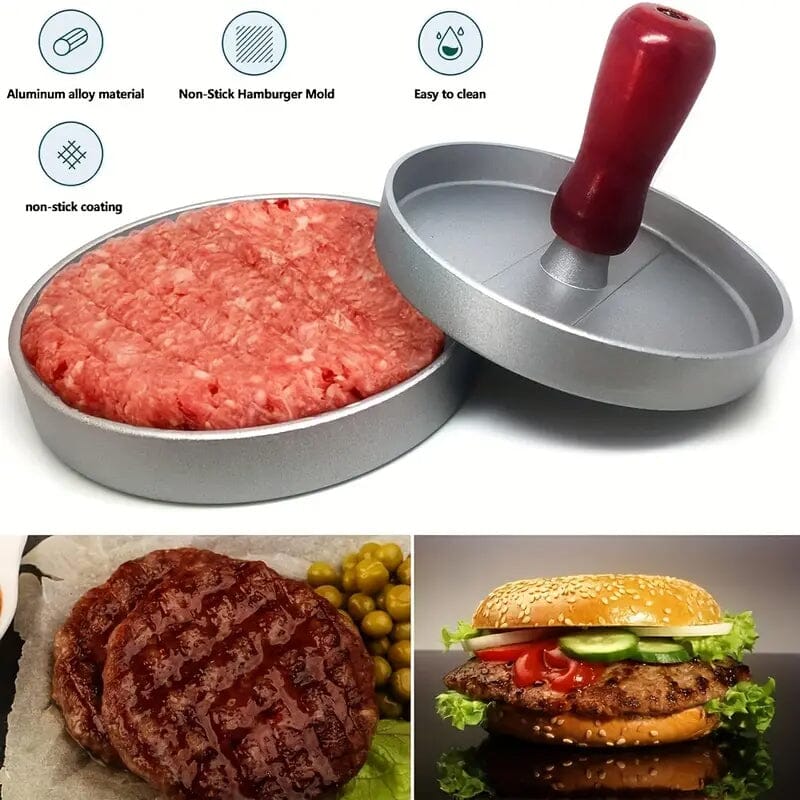 Stainless Steel Hamburger Patty Press with Wooden Handle Sale 2025