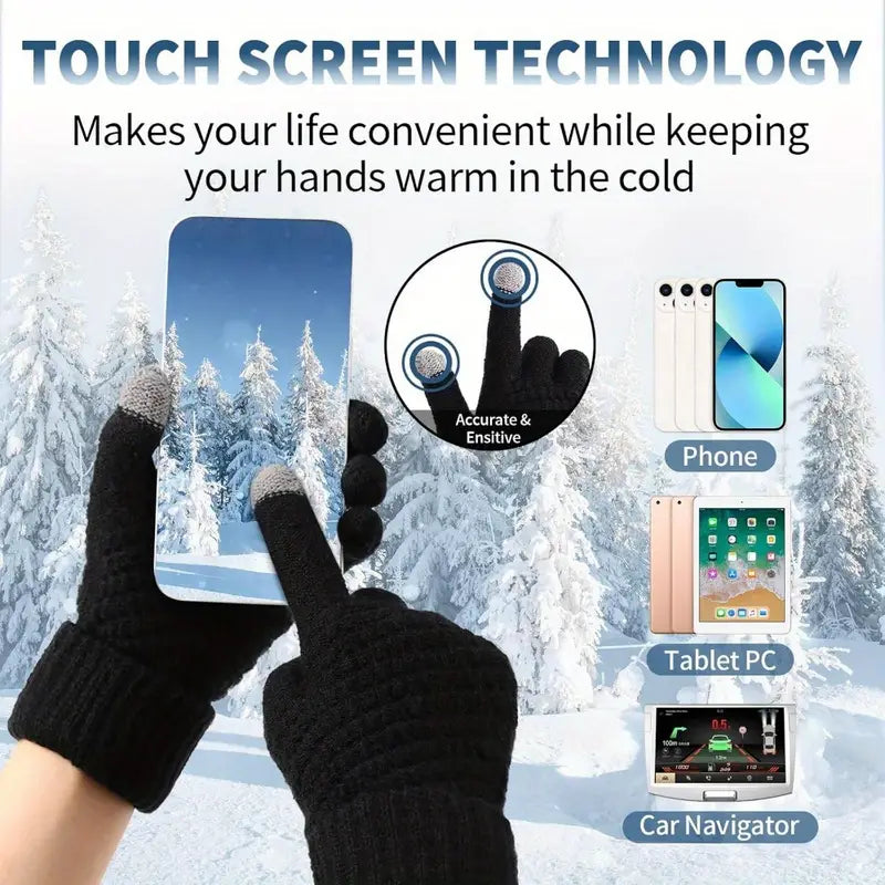 Soft Touchscreen Winter Gloves Elastic Cuff Knit for Cold Weather Sale Top Quality