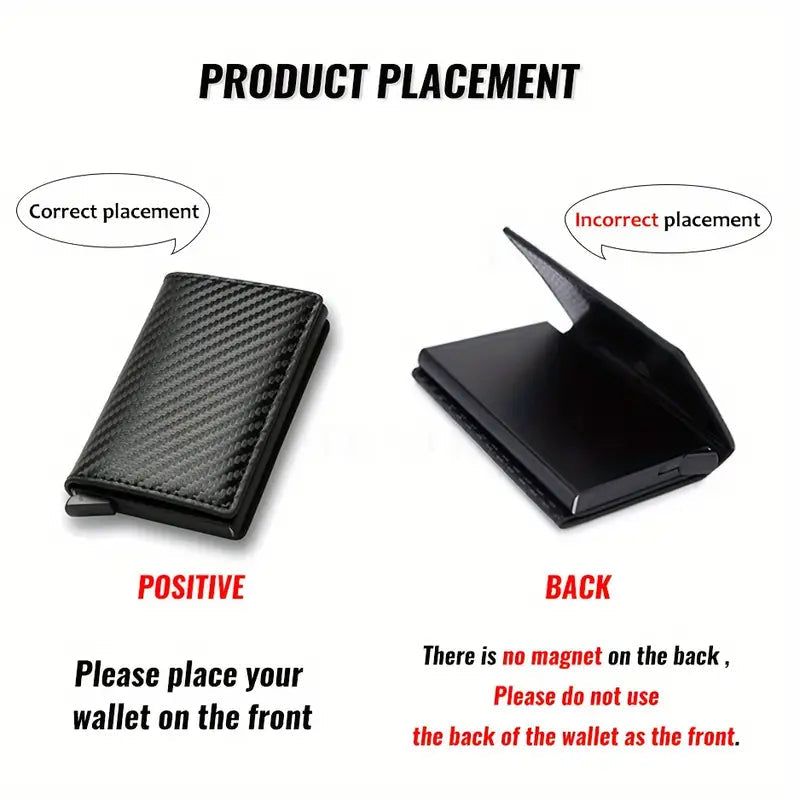 Carbon Fiber Credit Card Holder RFID Blocking, Slim Pop Up Minimalist Wallet Sale In China