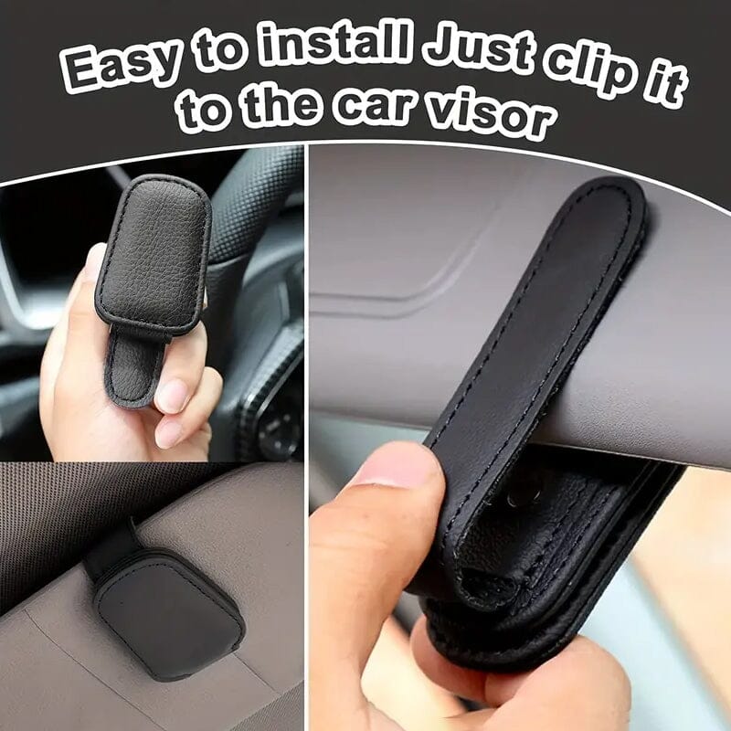 Magnetic PU Leather Car Visor Sunglasses Holder Buy Cheap For Cheap