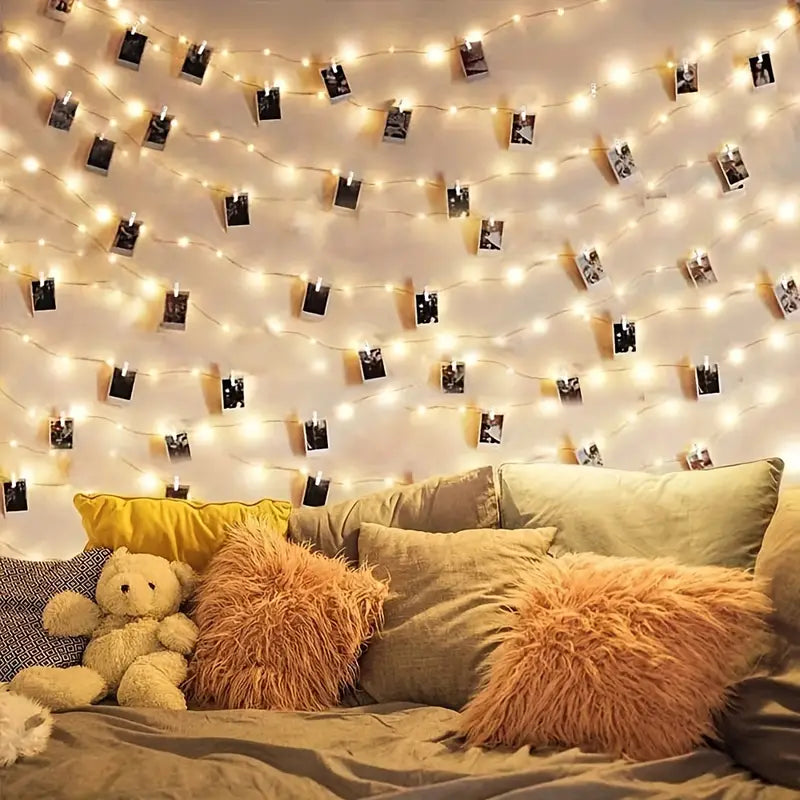 LED String Lights with 40 Wooden Clips Cheap Cheap Online