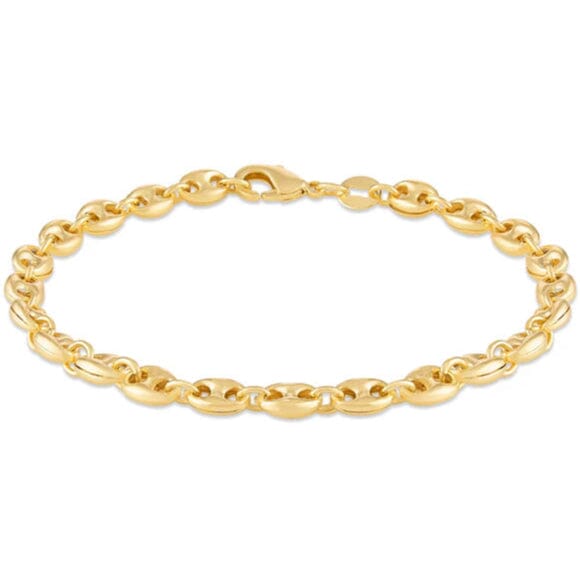 18k Gold Puff Mariner Anklet 10 Discount Manchester