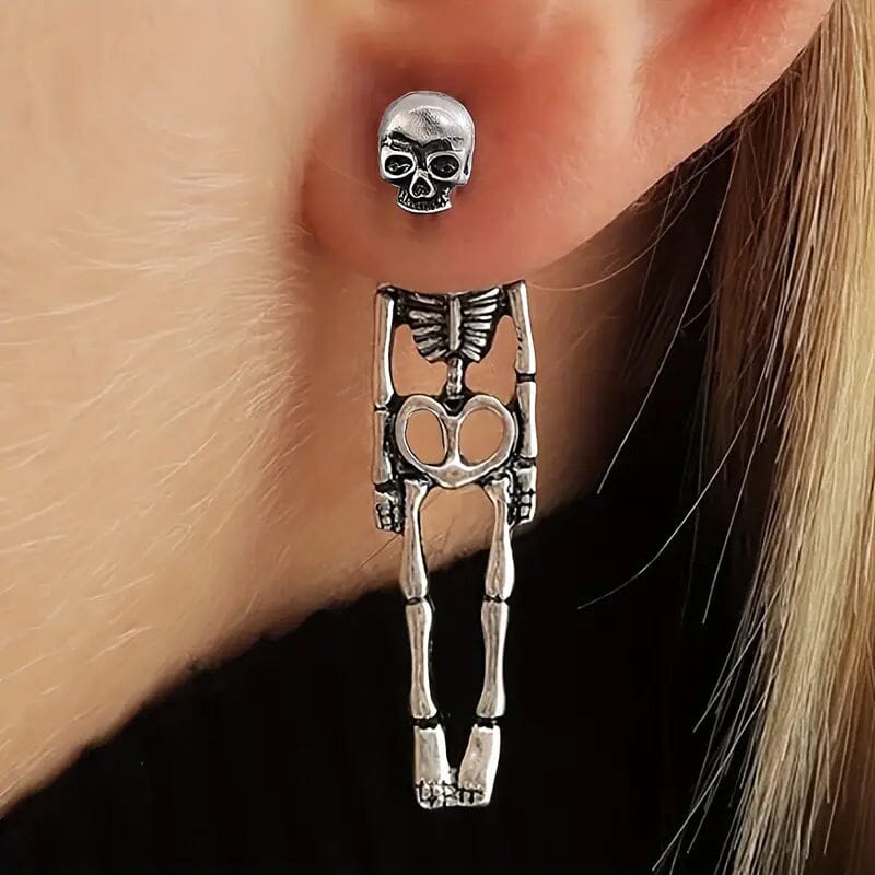 Gothic Dark Wind Skull Skeleton Hanging Earrings Buy Cheap With Credit Card