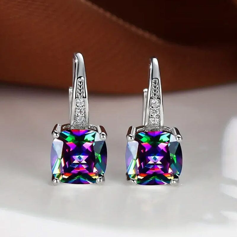 Multicolor Square Cut Stone Drop Earrings Buy Cheap 100% Guaranteed