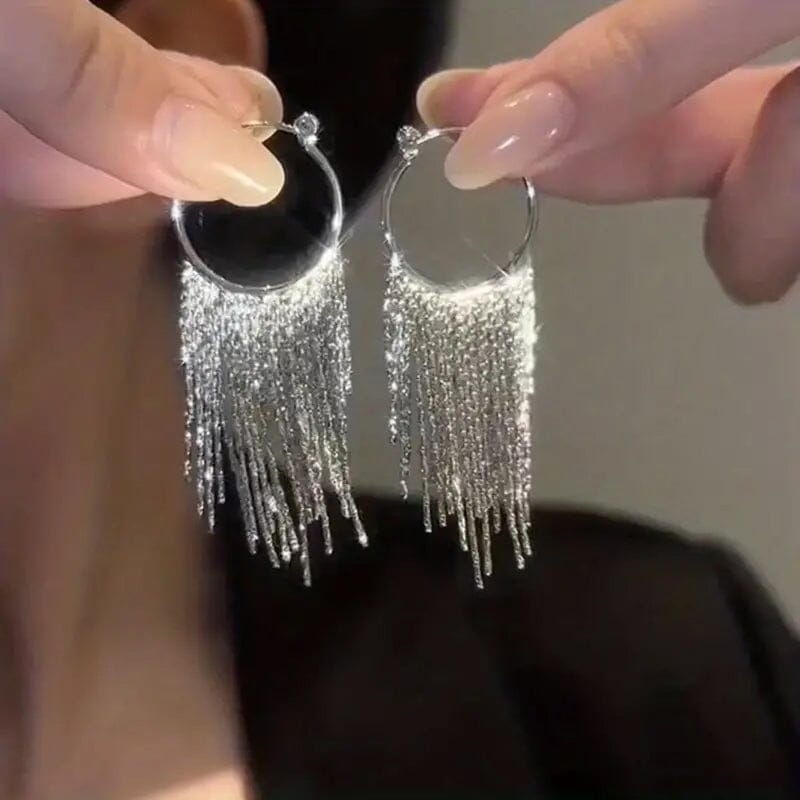Sparkling Tassel Design Dangle Earrings Top Quality For Sale