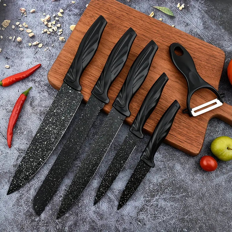 6-Piece Set: High Carbon Stainless Steel Sharp Kitchen Knives Shop For Online