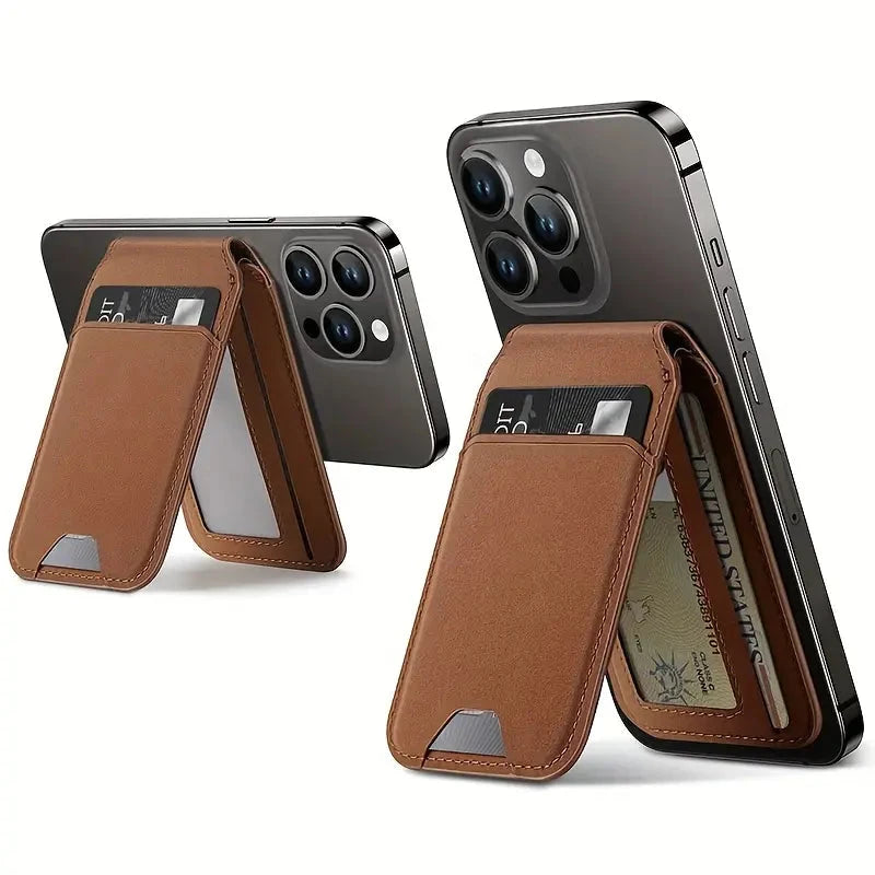 Magnetic PU Leather RFID Blocking Flip Kickstand Credit Slots Wallet Credit Cell Case Card Cover Slot Card Holder for Back of IPhone Deals
