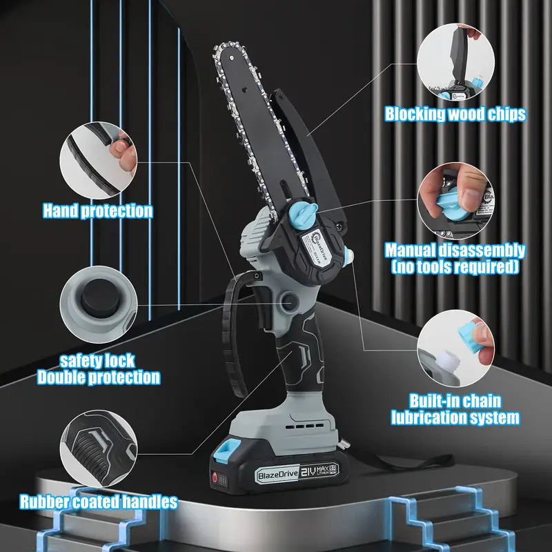 21V 4-6 Inch Cordless Chainsaw Kit with Built-in Lubrication, Battery and Charger Pices For Sale