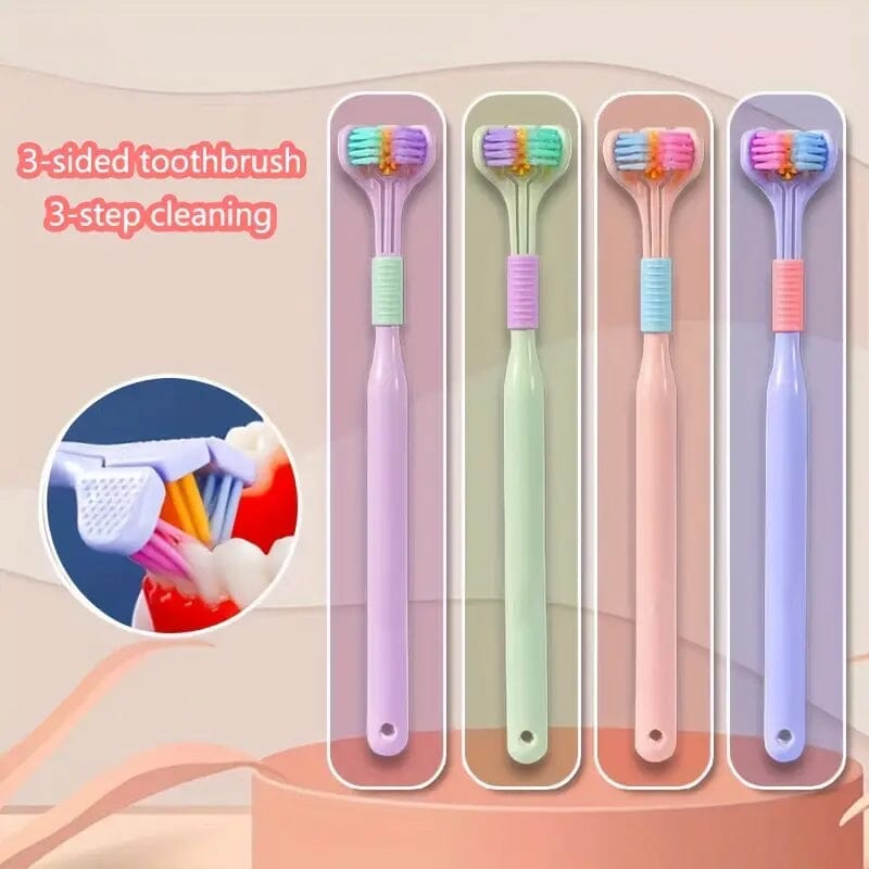 Threesided Soft Bristle Toothbrush Low Cost