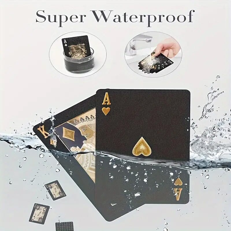 Black Golden Foil Poker Playing Cards Outlet Fashionable