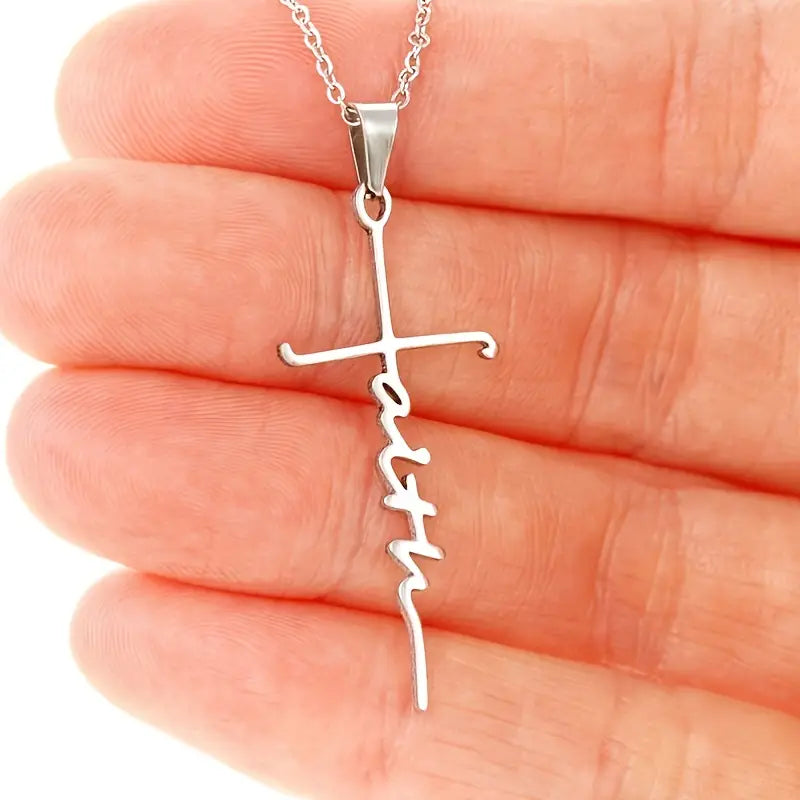 Stainless Steel Faith Word Church Prayer Religious Pendant Necklace Buy Cheap Best Place