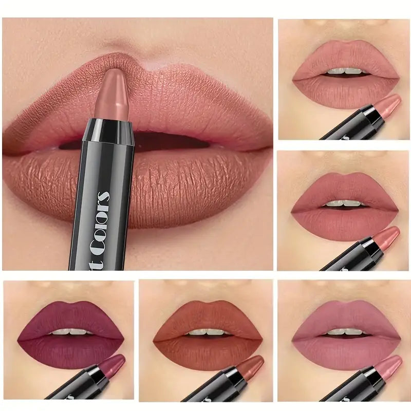 6-Pieces: Matte Crayon Lipstick, Easy Coloring Durable Moisturizing Lipliner Pictures Cheap Online