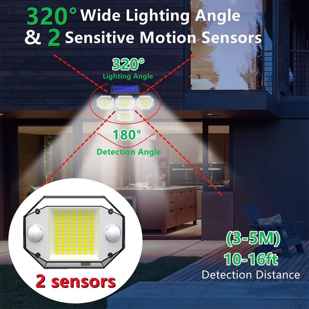 Solar Light Outdoor with Remote Control Double Motion Sensor Light 306/208 Led Wall Lamp IP65 Spotlight Exterior Garage Lighting Very Cheap Cheap Online