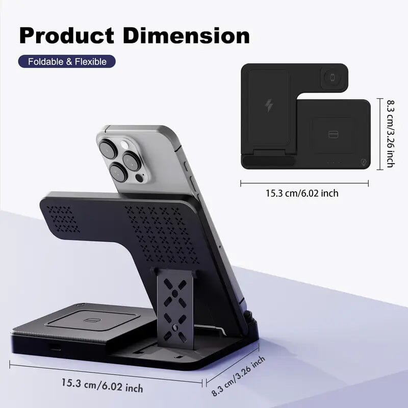 Wireless Charging Station 3-in-1 Standard 15W Fast for Mag-Safe Charger Stand Sale Fast Delivery