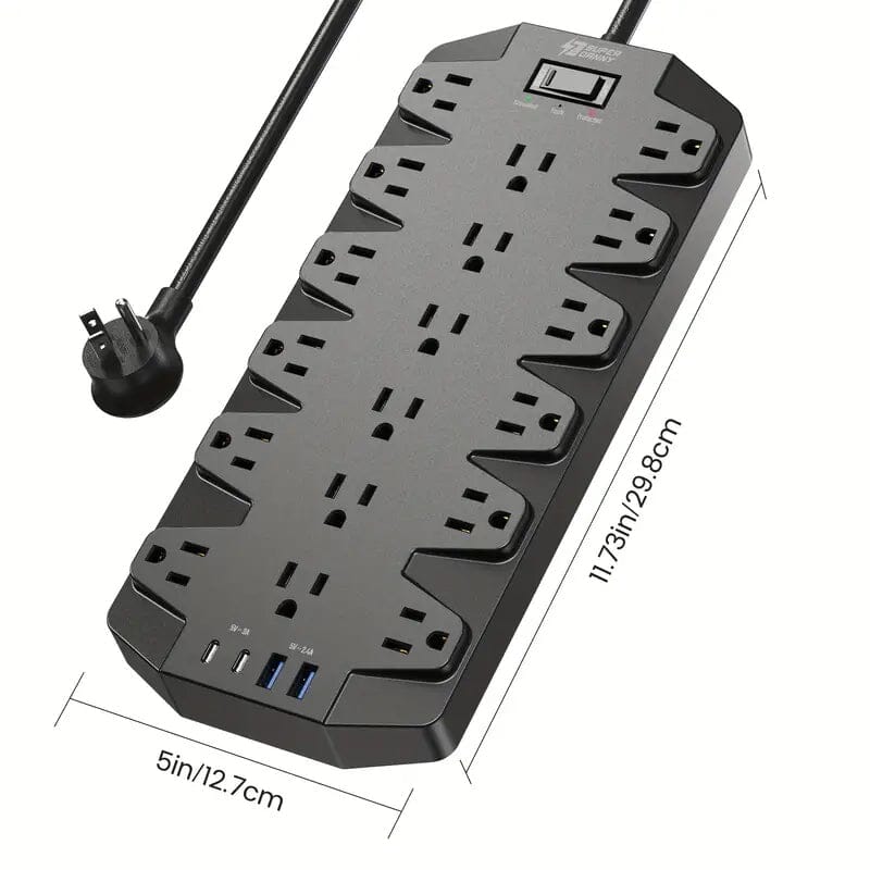 Superdanny 18 AC Outlets Surge Protector Power Strip with 2 USB C and 2 USB A Ports High Quality For Sale