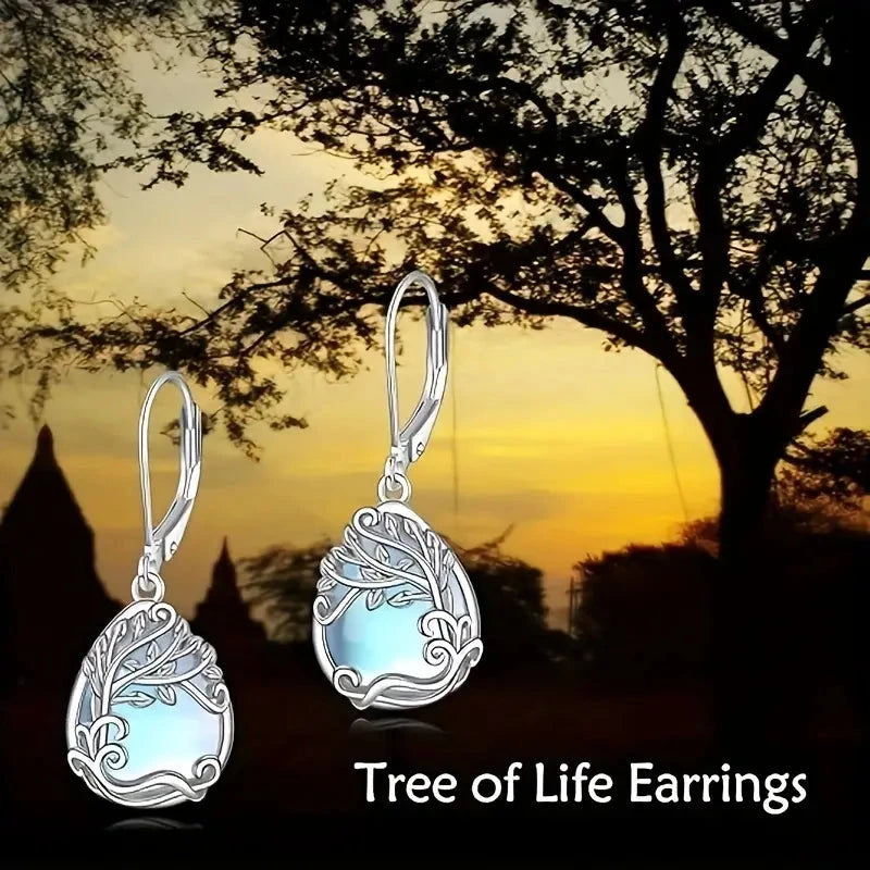 Tree of Life Design S925 Sterling Silver Dangle Earrings With Paypal Sale Online