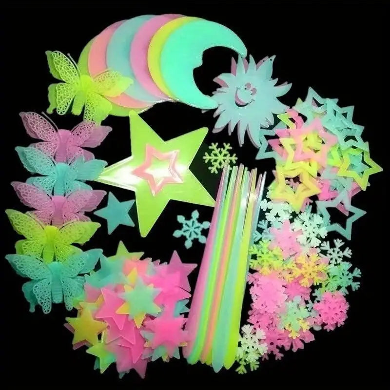 175-Pieces: Reusable Glow-in-the-Dark Star Wall Stickers with Shimmery Finish Outlet Reliable