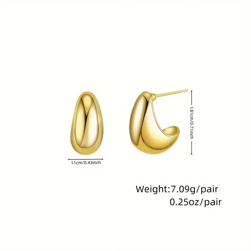 Elegant Water Drop Hoop Earrings for Women Free Shipping