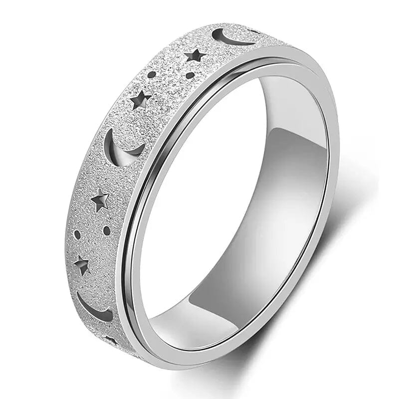 Rotatable Anxiety Fidget Ring Moon and Star Design Online Shop From China
