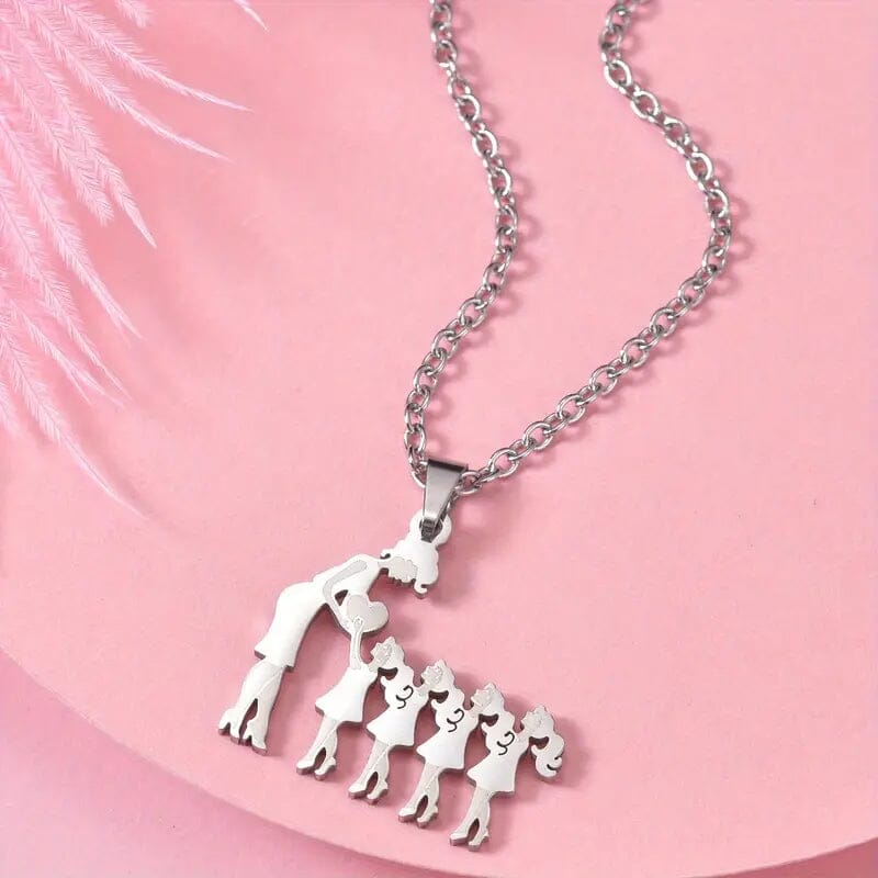 Stainless Steel Heartfelt Mother-Daughter-Son Necklace Best Store To Get Sale Online