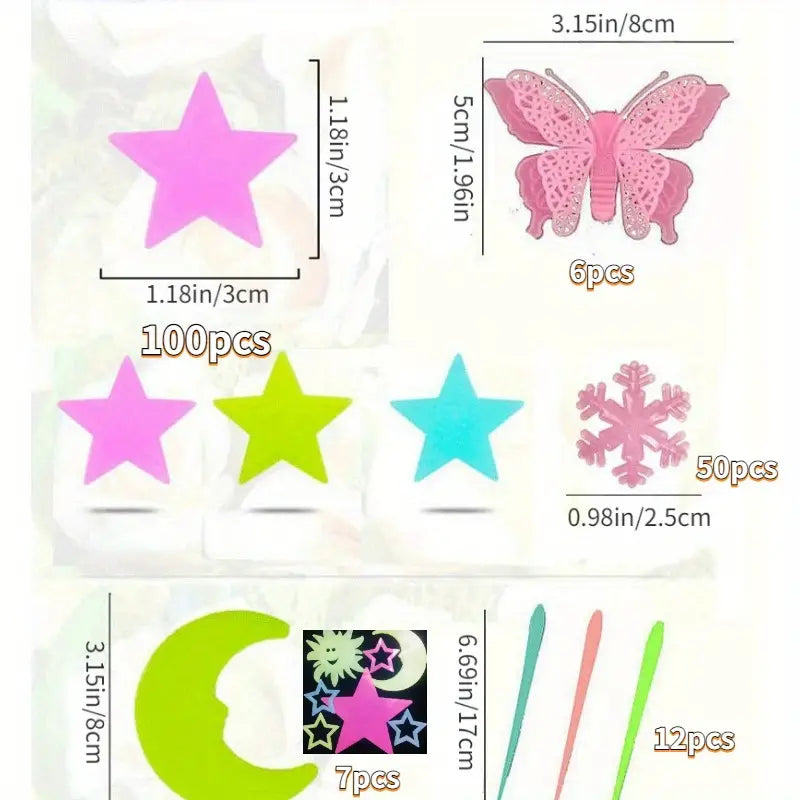 175-Pieces: Reusable Glow-in-the-Dark Star Wall Stickers with Shimmery Finish Outlet Reliable