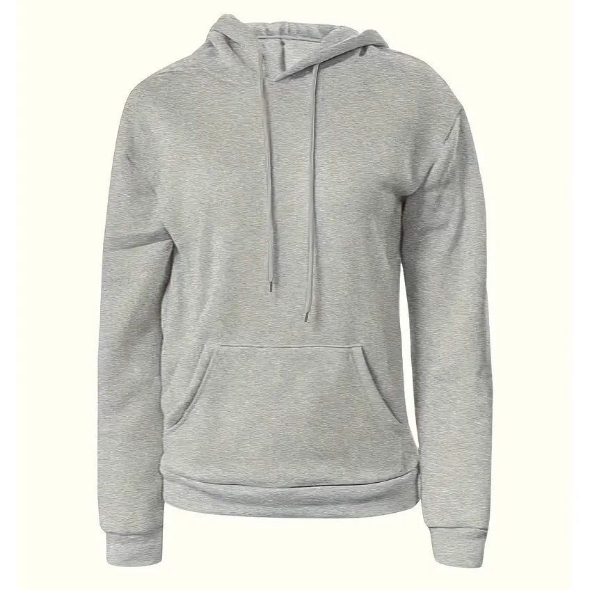 Solid Drawstring Casual Long Sleeve Hoodie Purchase For Sale