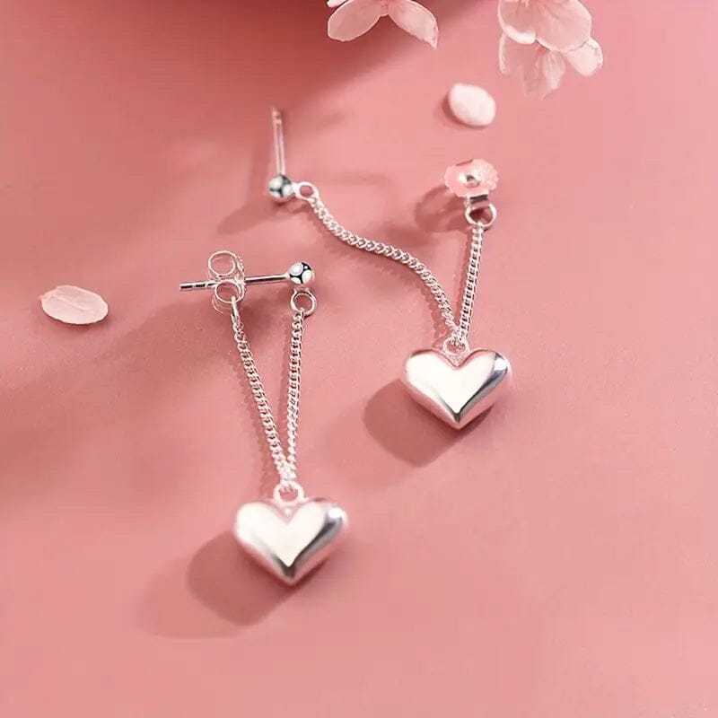 Heart-Shaped Dangle Earrings Discount Cheap