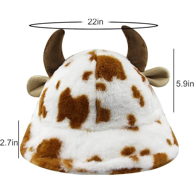 Cute Cow Print Fuzzy Bucket Hat Good Selling Cheap Pice