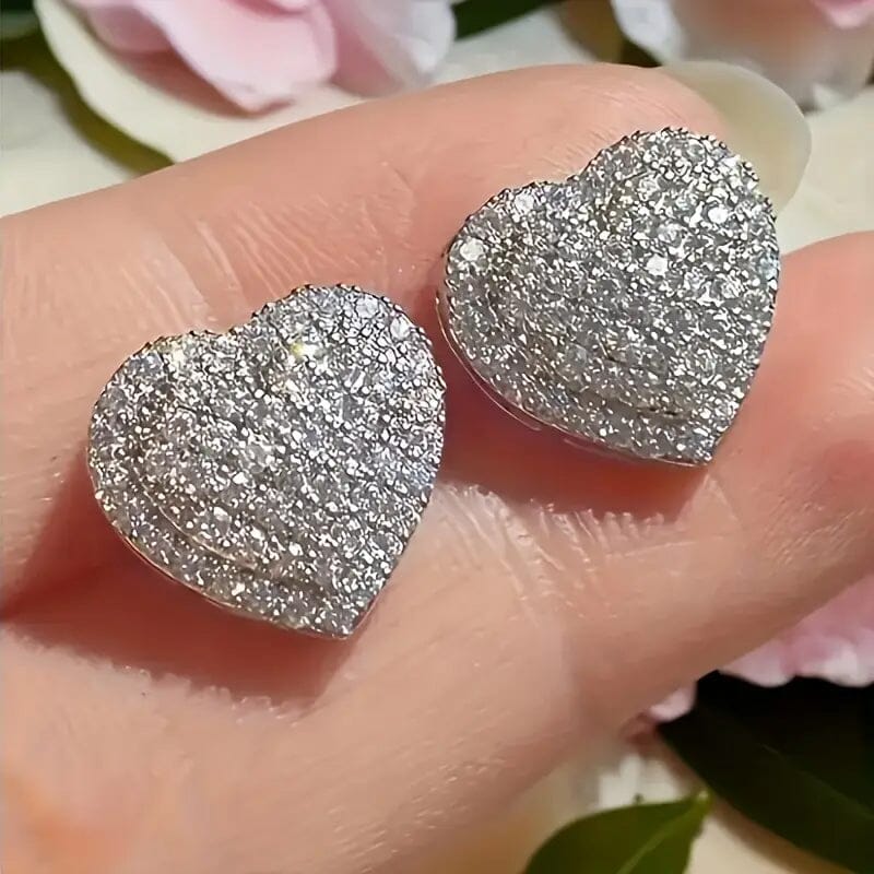 Elegant Heart-Shaped Zirconia Stud Earrings Stockist Online