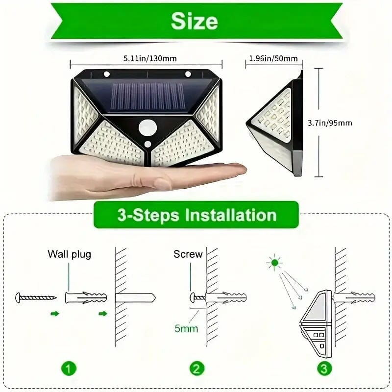 100-LED Solar Rechargeable Outdoor Light Cheap From China