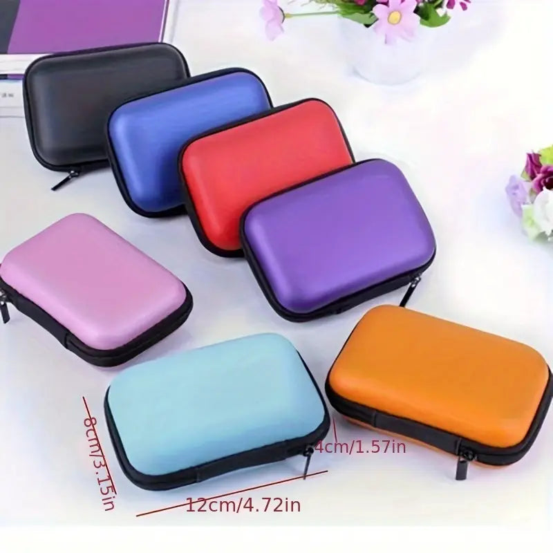 Mini Travel Portable Zippered Earphone, Coin, Jewelry, Accessory Box Clearance Footaction