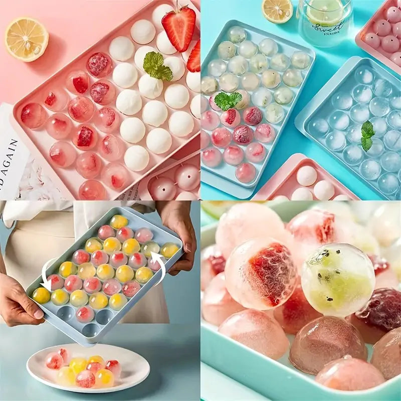 33 Round Shape Ice Cube Maker Tray Official