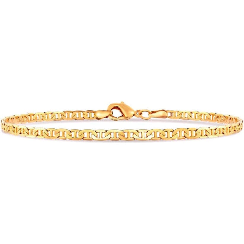 18K Gold Flat Marina Link Anklet for Women Get Authentic Cheap Online